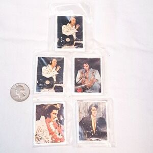Elvis Presley Magnets‎ Vintage 70s Set of 5 Photo Cards Refrigerator Collectible